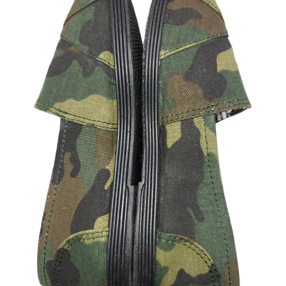 Forever Green Camouflage Flat Slip-on Loafers Women's Size 5